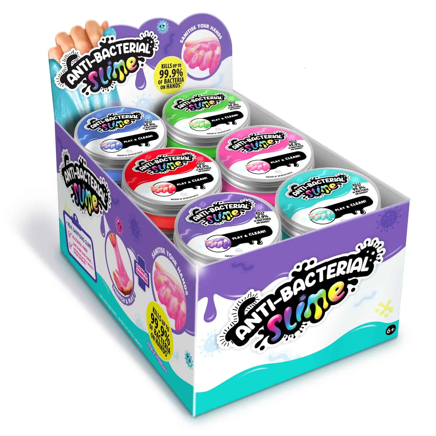 Canal Toys Antibacterieel slijm 6 potjes speelset