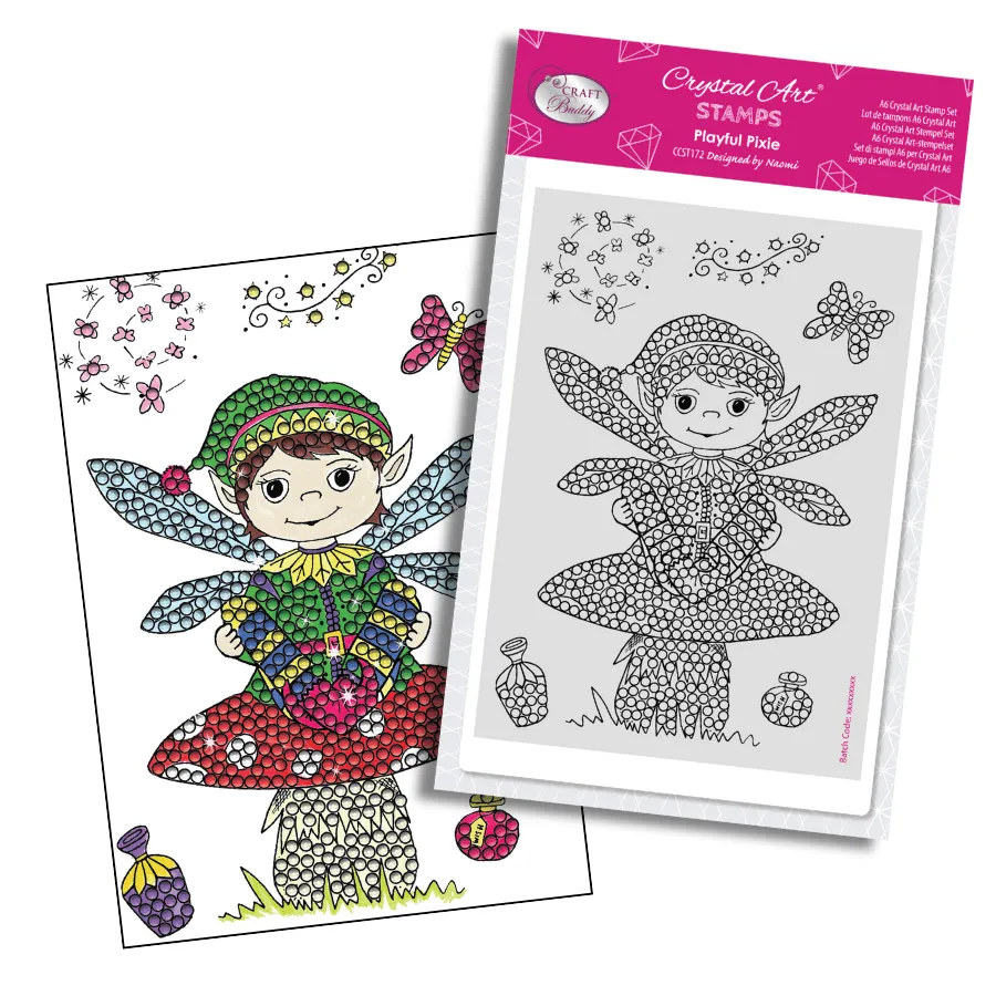Craft Buddy Crystal Art Playful Pixie stempelset A6