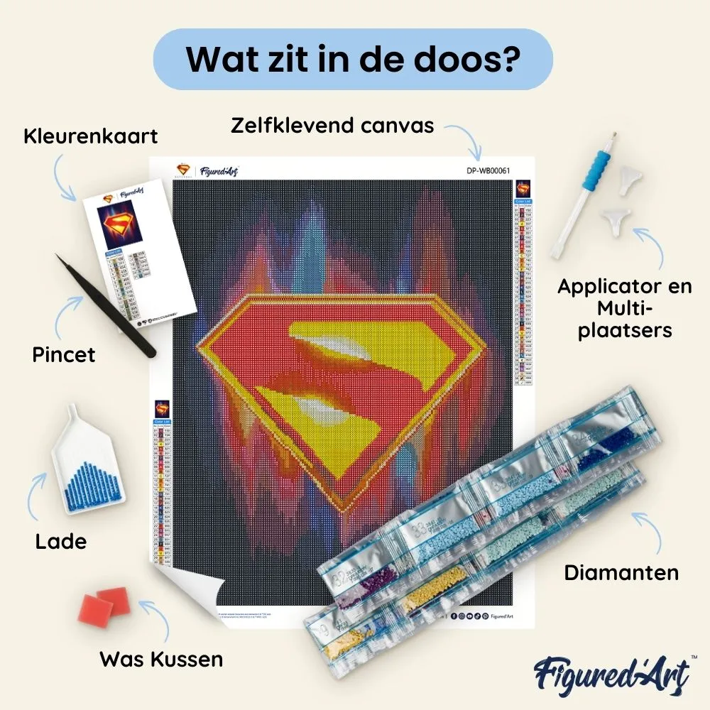Figured'Art Superman Superman-schild diamond painting 40x50 cm
