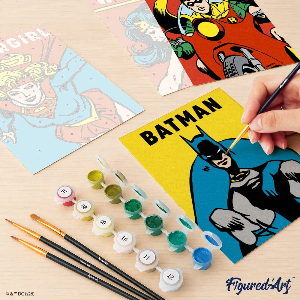Figured'Art DC Helden mini schilderen op nummer 15x20cm 6 stuks