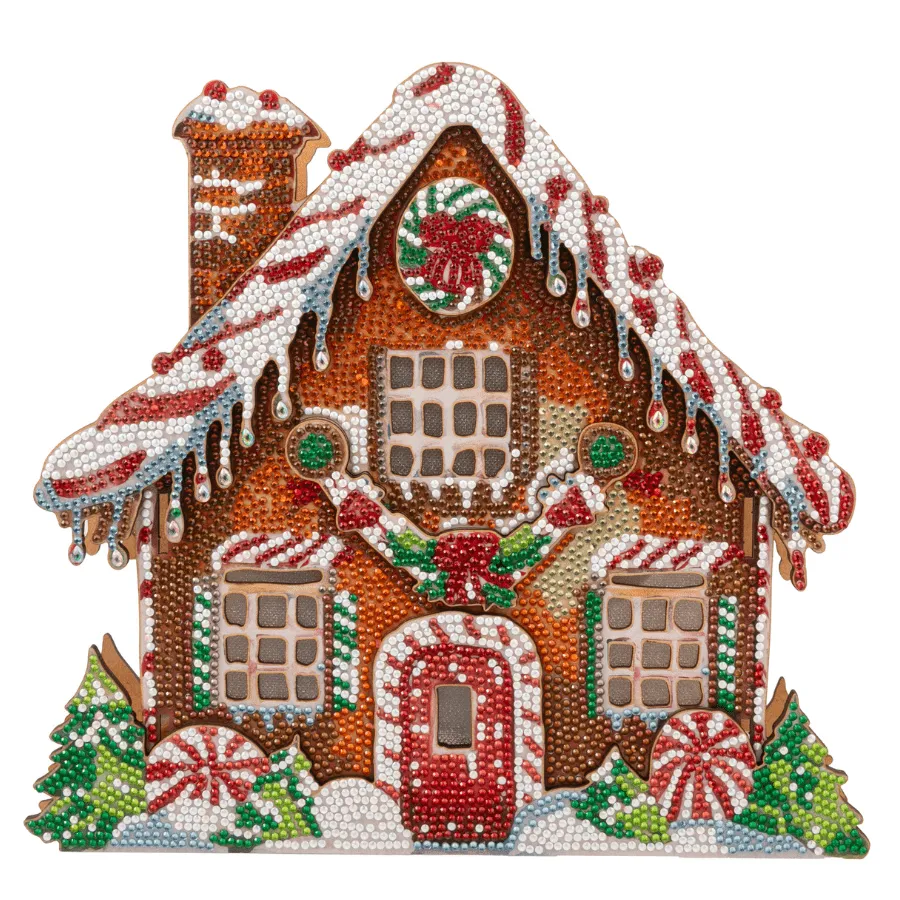 Craft Buddy Crystal Art Gingerbread House 3D diamond painting met LED