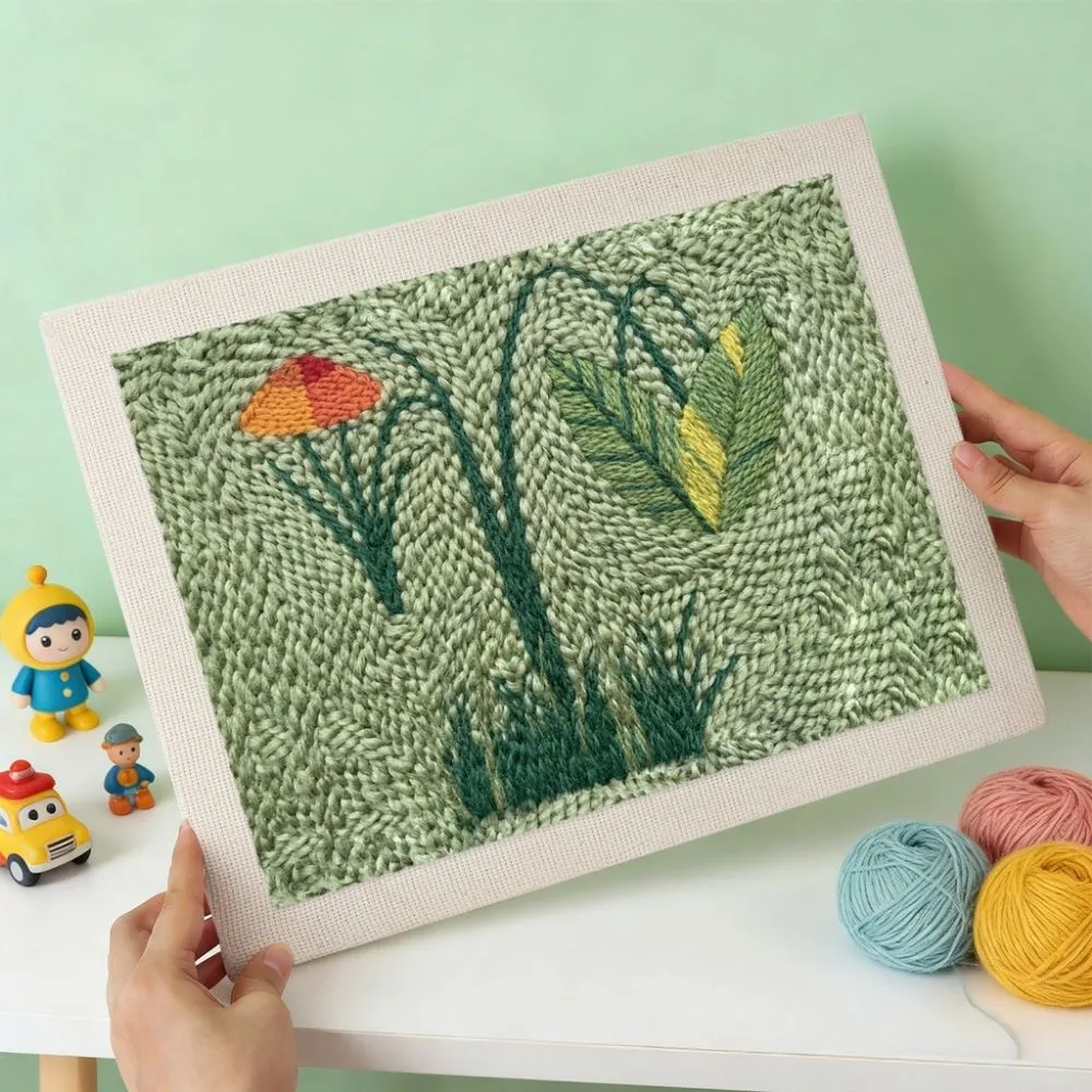 Figured'Art Wilde Weide punch needle pakket met frame 20x30cm