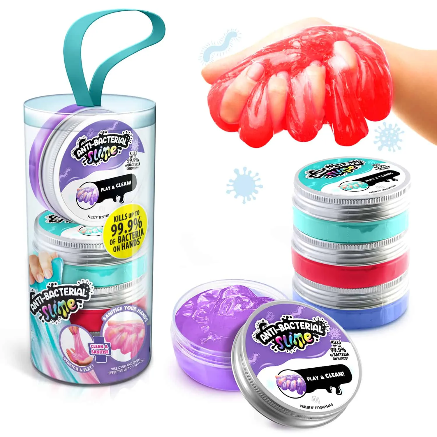 Canal Toys Antibacterial Slime 4 potjes slijm assorti