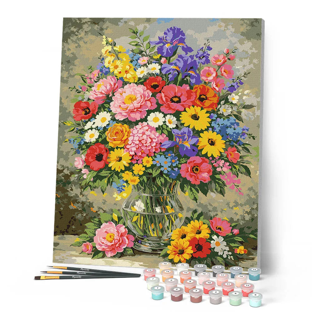 Figured'Art Veldboeket schilderen op nummer 40x50cm acryl