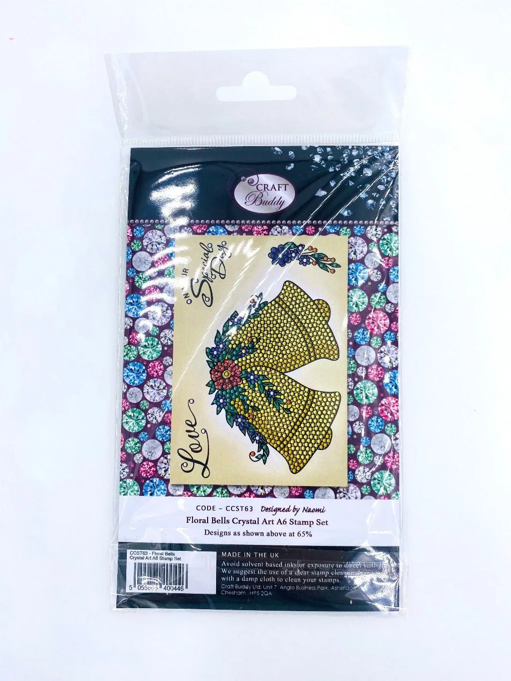Craft Buddy Crystal Art Floral Bells stempelset A6