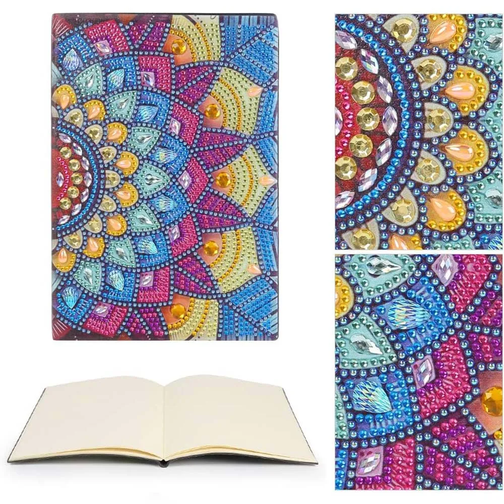 Figured'Art Bloem Mandala diamond painting boekje A5 50 pagina's rond