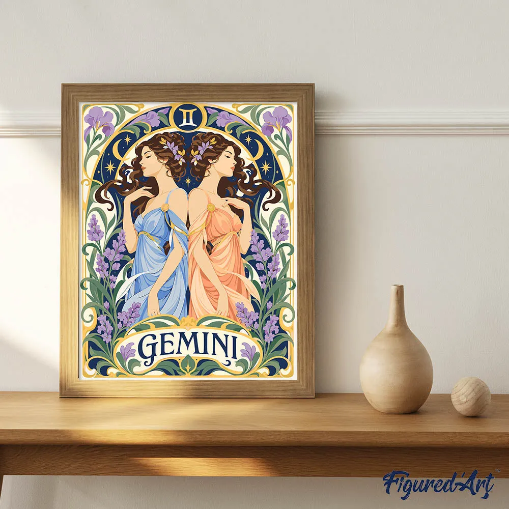 Figured'Art Art Nouveau Sterrenbeeld Tweeling schilderen op nummer