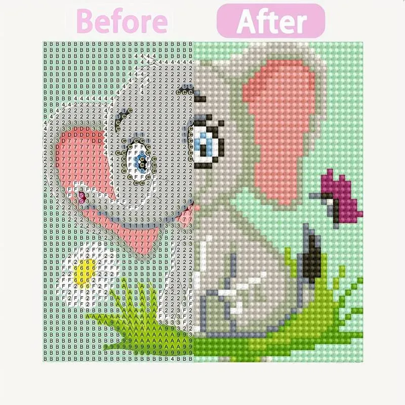 Figured'Art Olifant met Fotolijst diamond painting 15x15cm rond