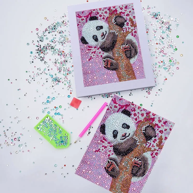 Figured'Art Panda Diamond Painting 15x20cm met lijst
