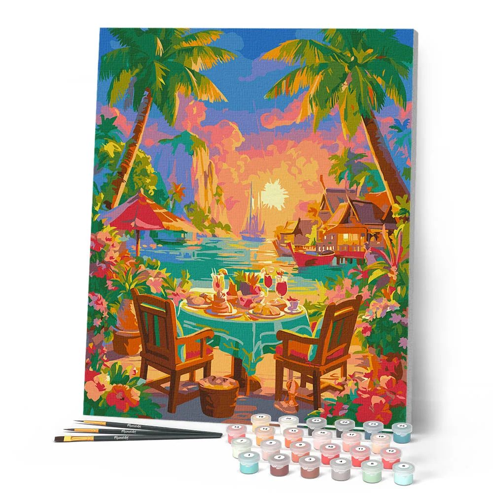 Figured'Art Zomeroase in Phuket Schilderen op Nummer 40x50 cm Zee
