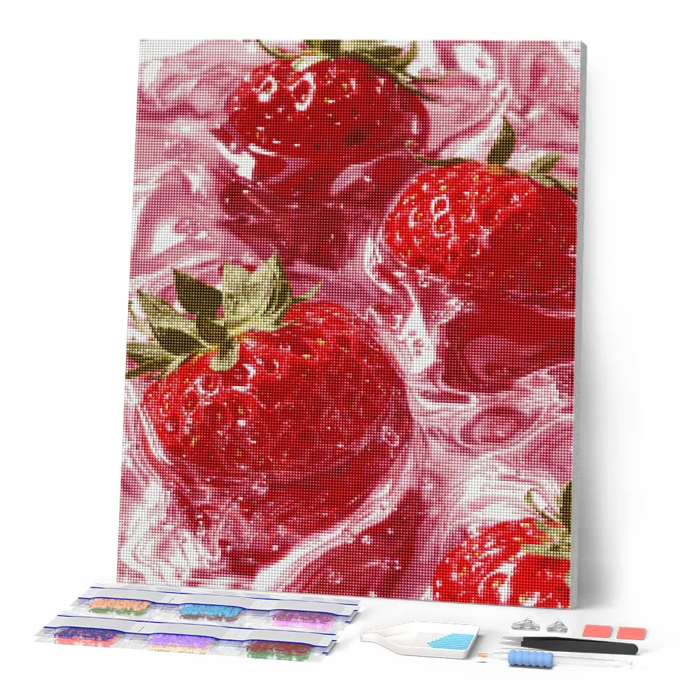 Figured'Art Diamond Painting Aardbeidroom 40x50cm zomer