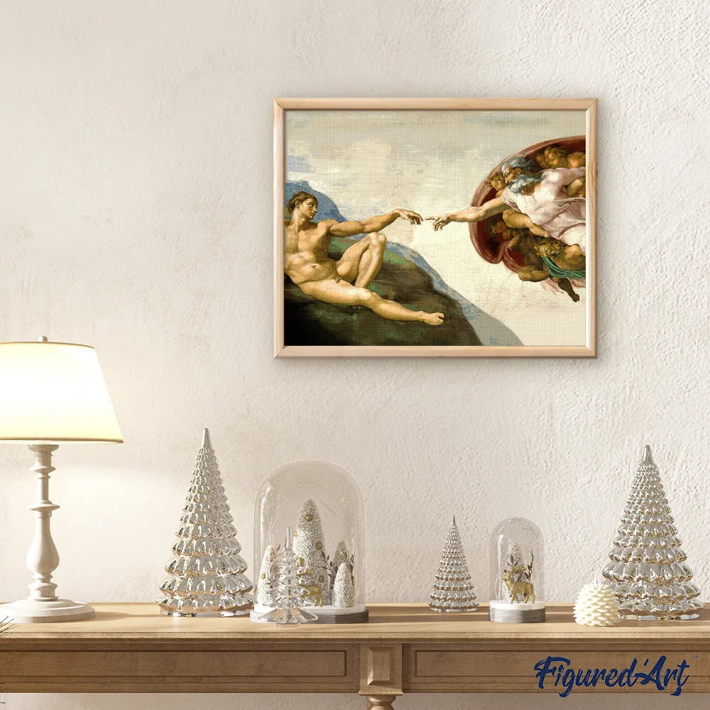Figured'Art Diamond Painting Schepping van Adam 40x50 cm rond