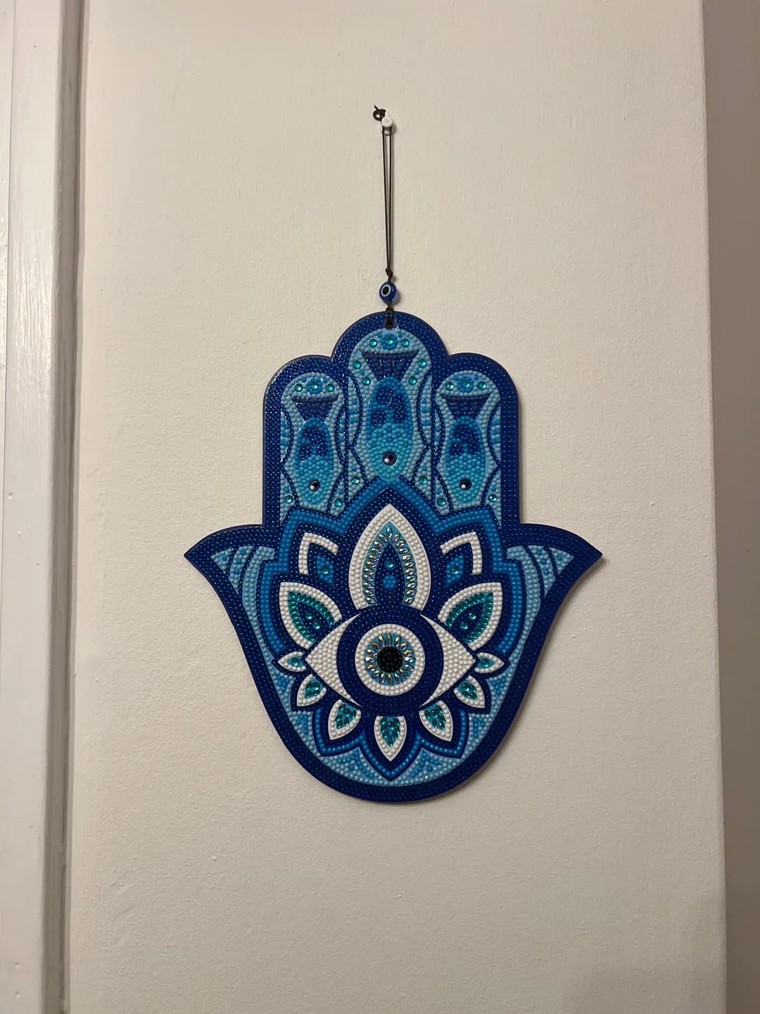 Craft Buddy Hamsa Hand Crystal Art hanger 26x30cm blauw