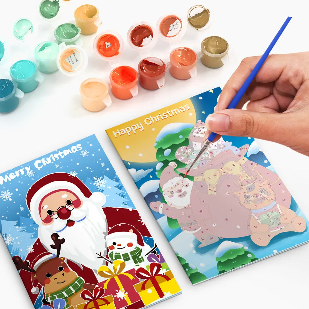 Figured'Art Serie 3 schilderen op nummer kerstkaarten 6 stuks
