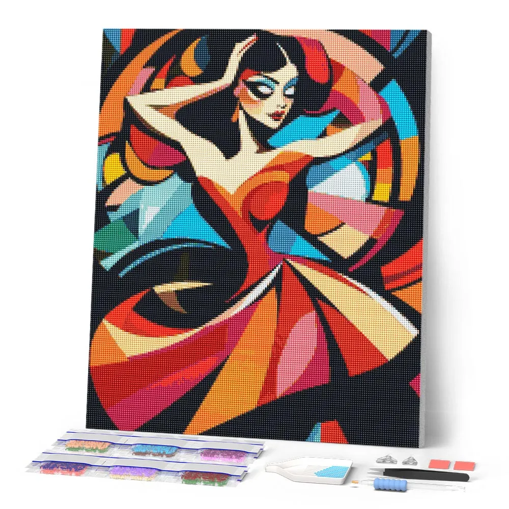 Figured'Art Gedurfd Abstract Danseres diamond painting 40x50cm