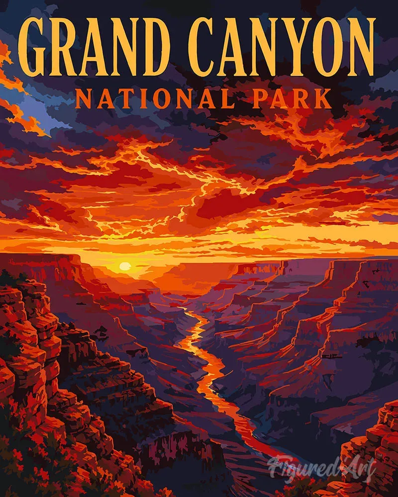 Figured'Art Grand Canyon schilderen op nummer 40x50cm landschap