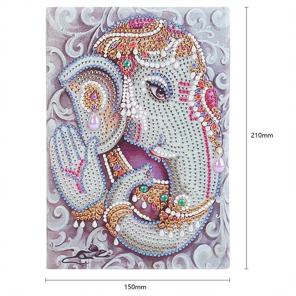 Figured'Art Olifant God Ganesha diamond painting boekje A5 50 pagina's