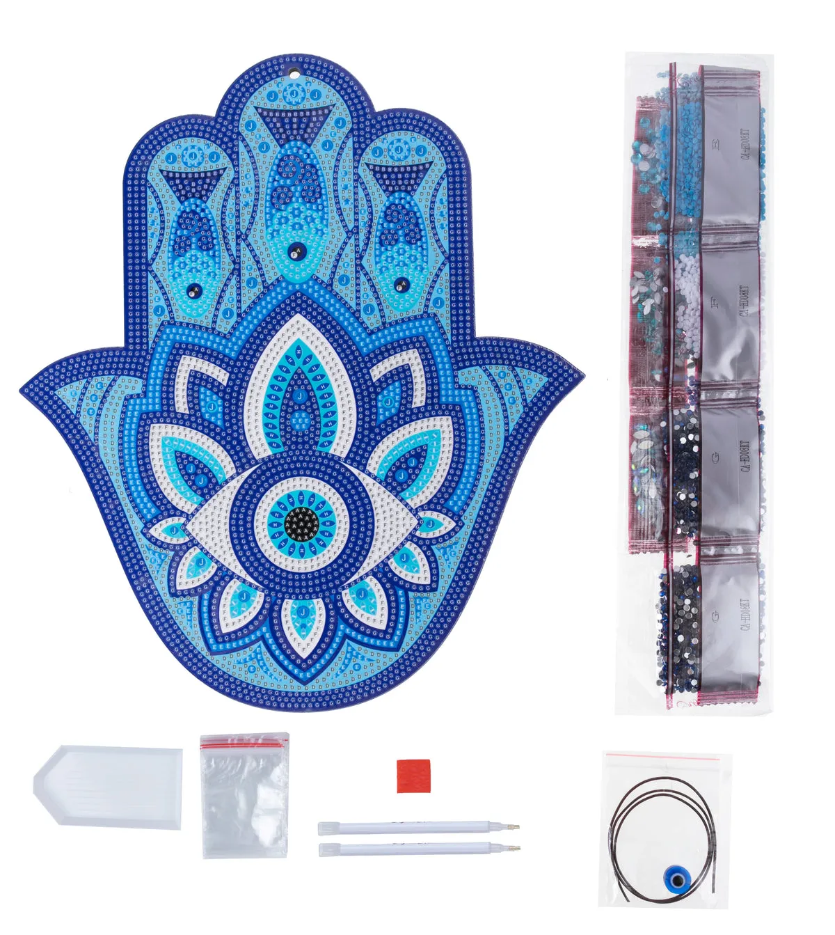 Craft Buddy Hamsa Hand Crystal Art hanger 26x30cm blauw