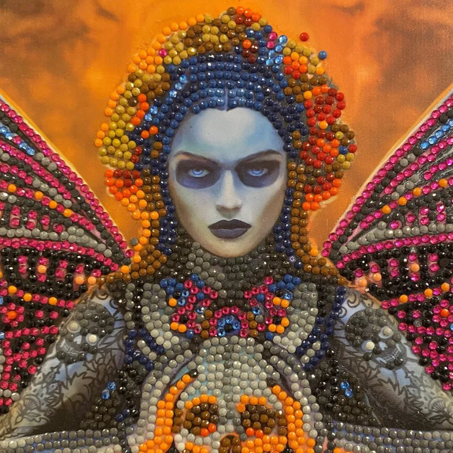 Craft Buddy Crystal Art Skull Fairy scroll 40x50cm Anne Stokes