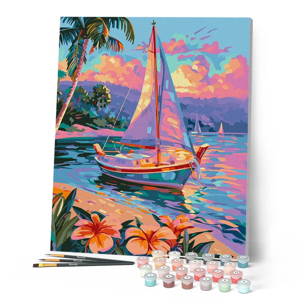 Figured'Art Paradijs van de zeeman schilderen op nummer zee