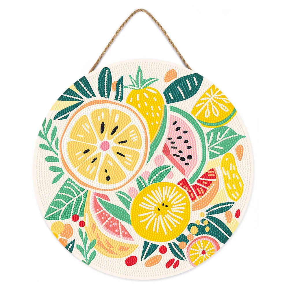 Figured'Art Vruchten diamond painting houten schijf 30 cm