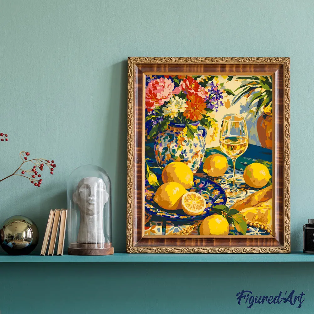 Figured'Art Zonnige aperitief schilderen op nummer 40x50 cm