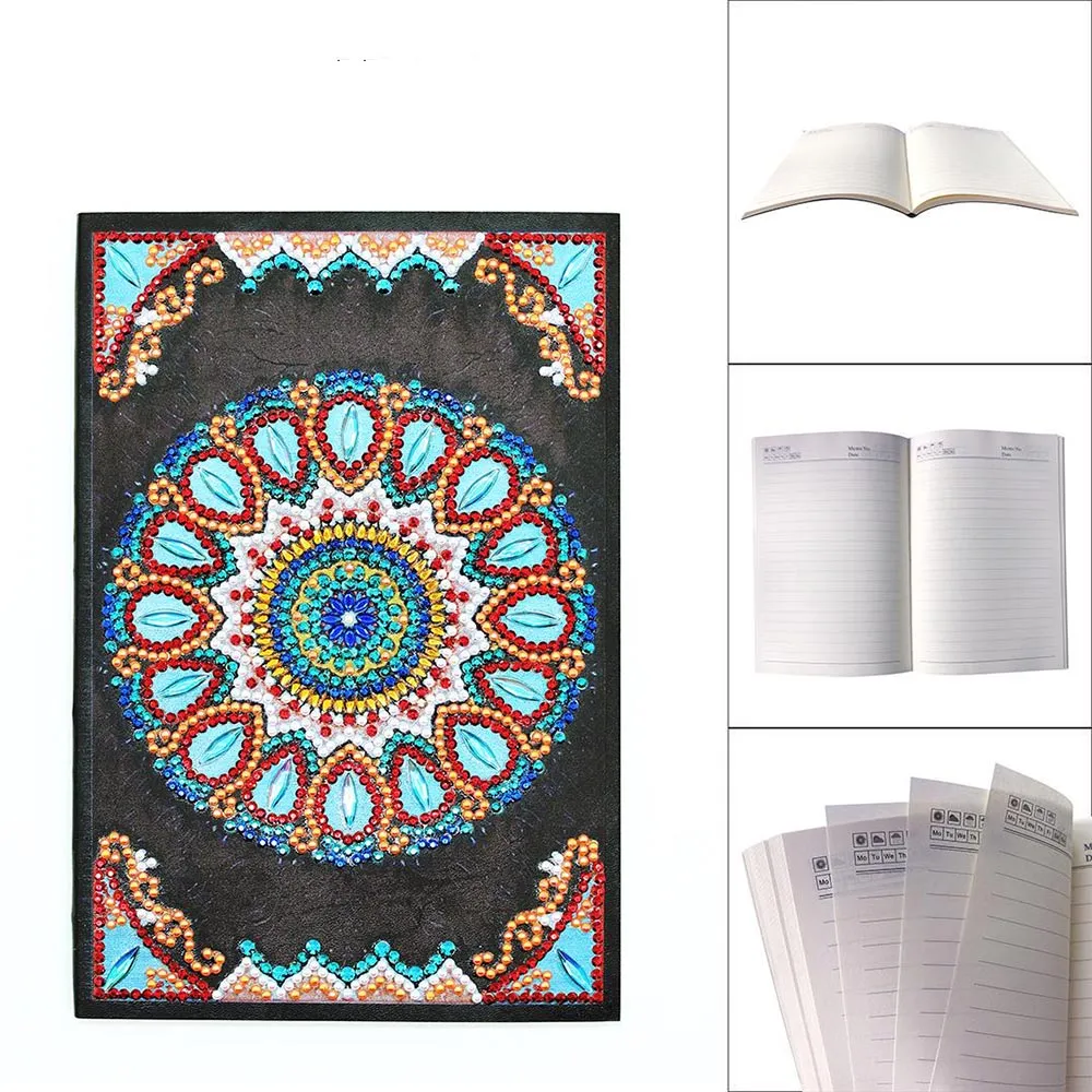 Figured'Art Blauwe Bloem diamond painting boek A5 50 pagina's