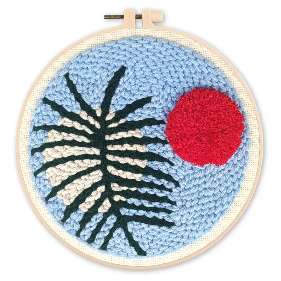 Figured'Art Botanische abstractie 2 punch needle pakket 20x20 cm wol