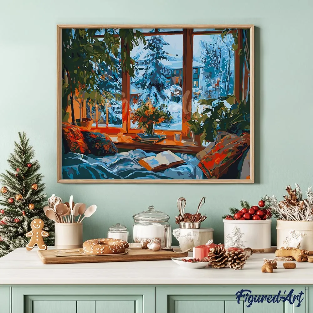 Figured'Art Knusse Winteravond schilderen op nummer kerst gevorderd