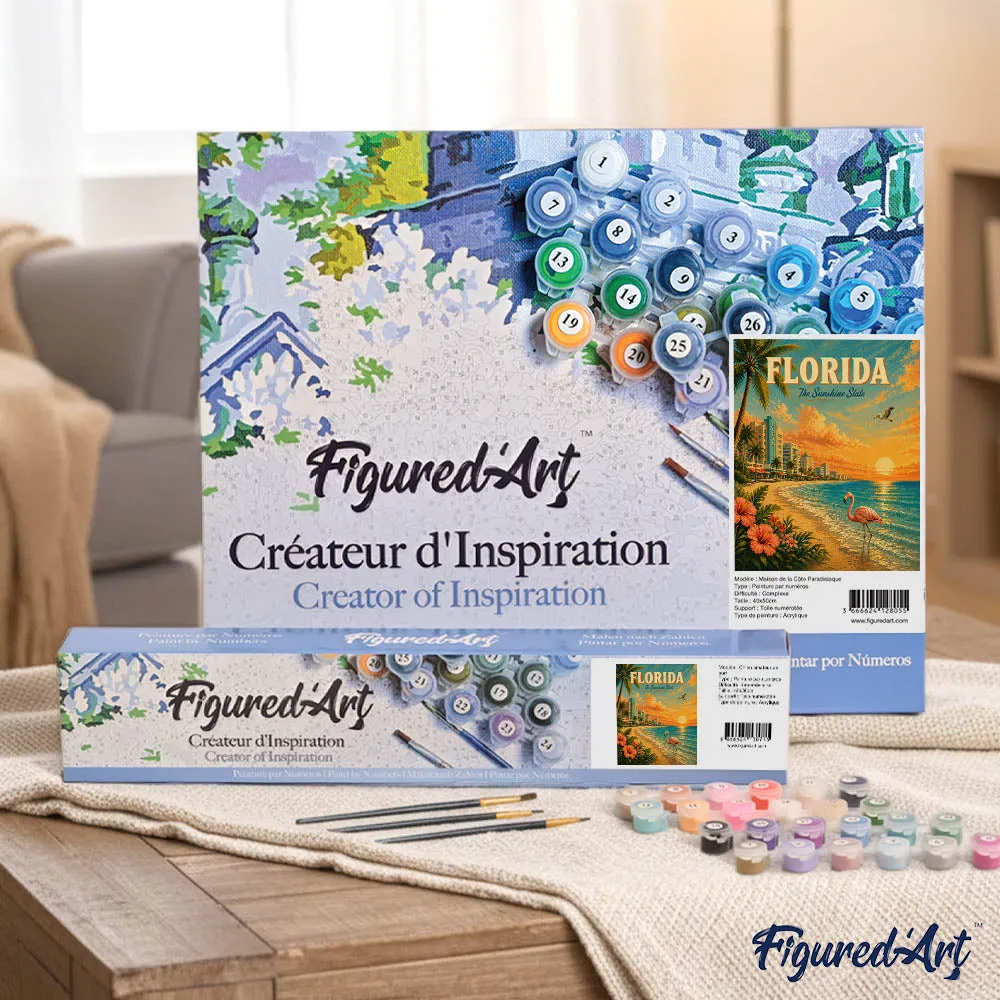 Figured'Art Vintageposter Florida The Sunshine State schilderen op nummer 40x50 cm