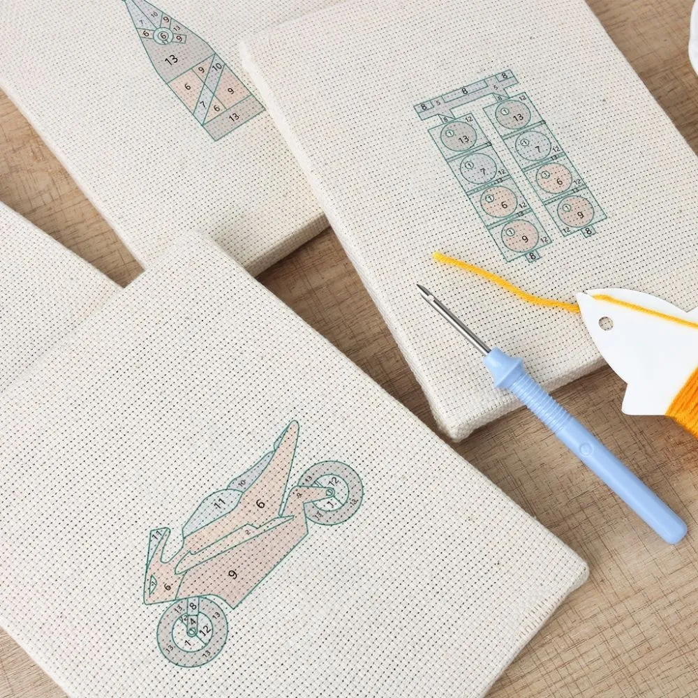 Figured'Art Stedelijke Iconen 3 punch needle set 4 stuks 15x20cm