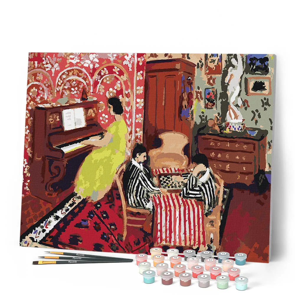 Figured'Art Matisse Pianist en damspelers schilderen op nummer 40x50cm