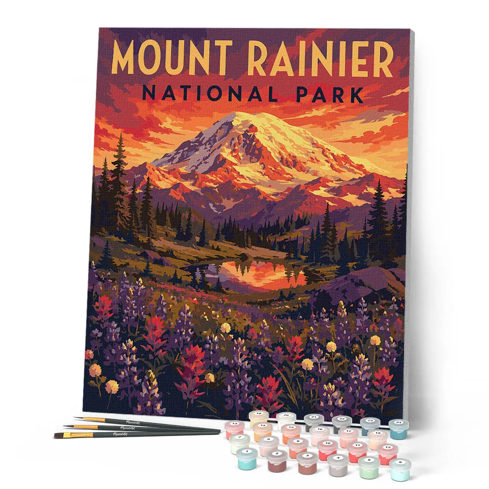 Figured'Art Mount Rainier National Park schilderen op nummer landschap