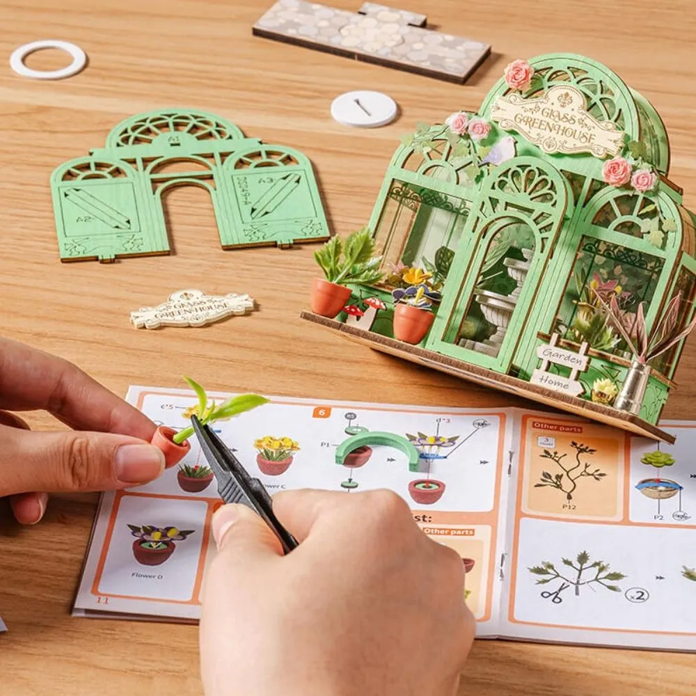 Figured'Art Green fontein-tuin miniatuurhuisje 3D puzzel 115st