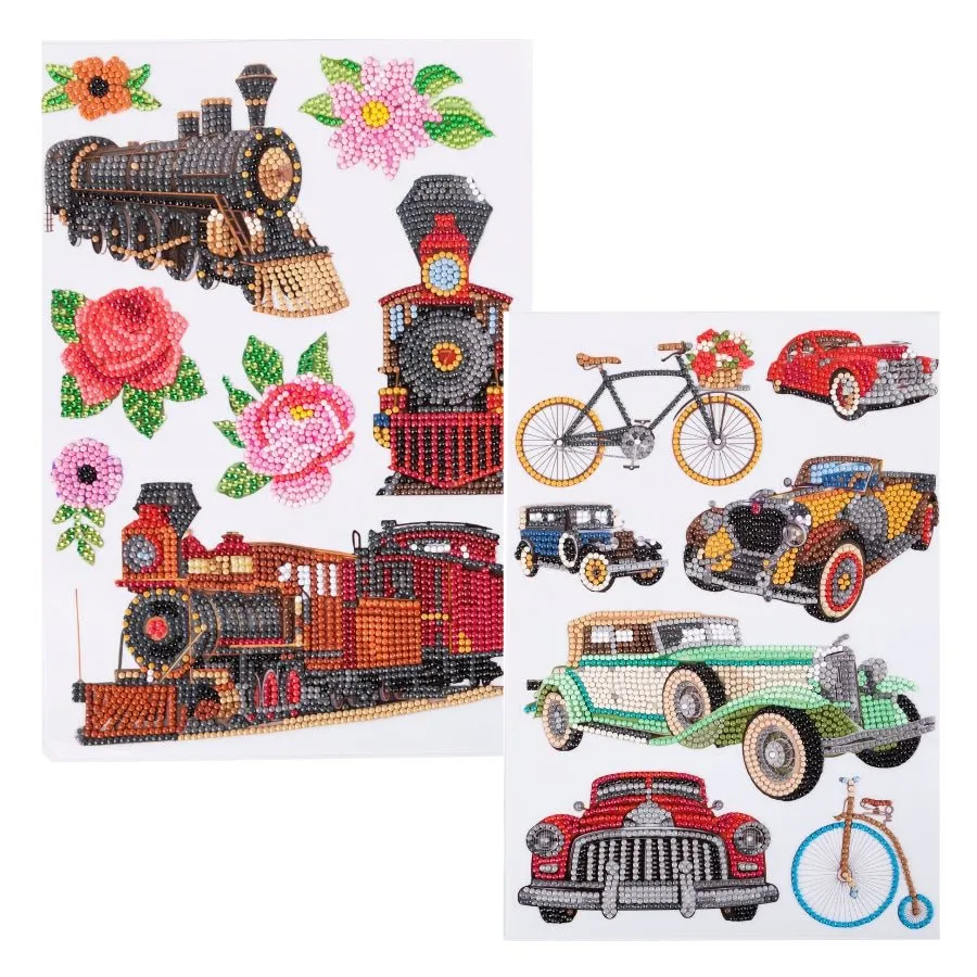 Craft Buddy Crystal Art Transportation stickers 28 stuks