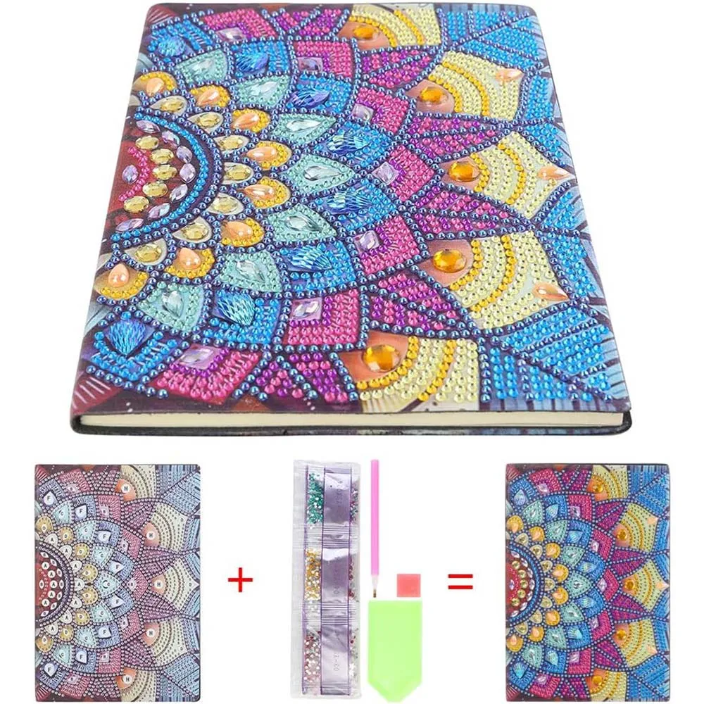 Figured'Art Bloem Mandala diamond painting boekje A5 50 pagina's rond