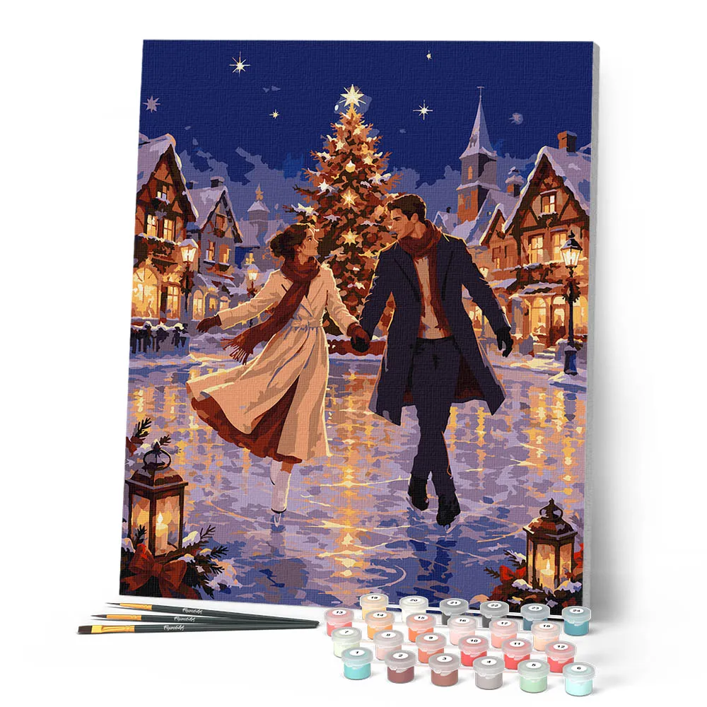 Figured'Art Romantische Kerst schilderen op nummer 40x50 cm gemiddeld