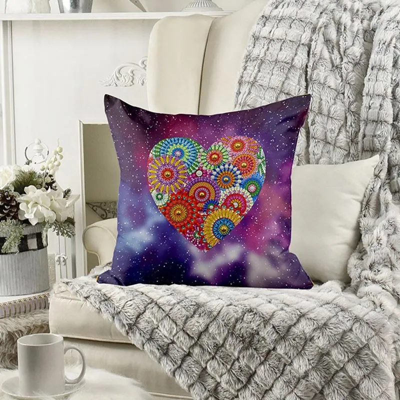 Figured'Art Mandala Hart diamond painting kussenhoes 30x30cm