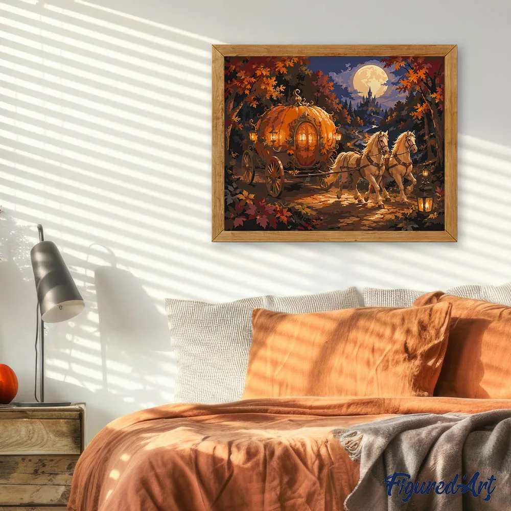Figured'Art Magische Pompoenkoets schilderen op nummer 40x50
