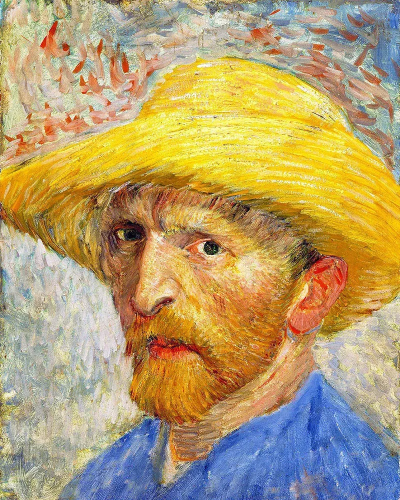 Figured'Art Zelfportret met strohoed Van Gogh diamond painting 40x50
