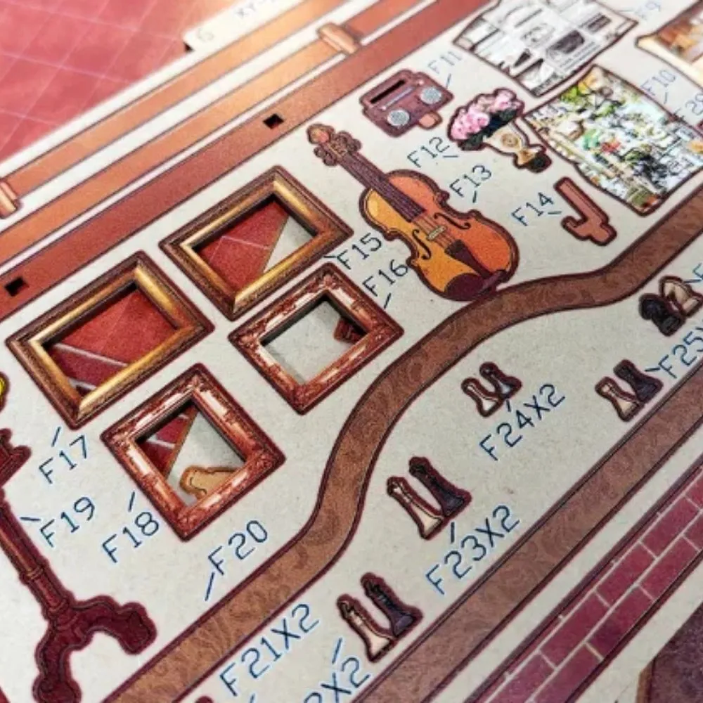 Figured'Art Tijd Boekhandel miniatuurhuisje 3D puzzel LED