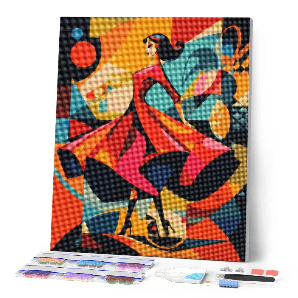 Figured'Art Gedurfd Abstract Supermodel diamond painting 40x50 cm