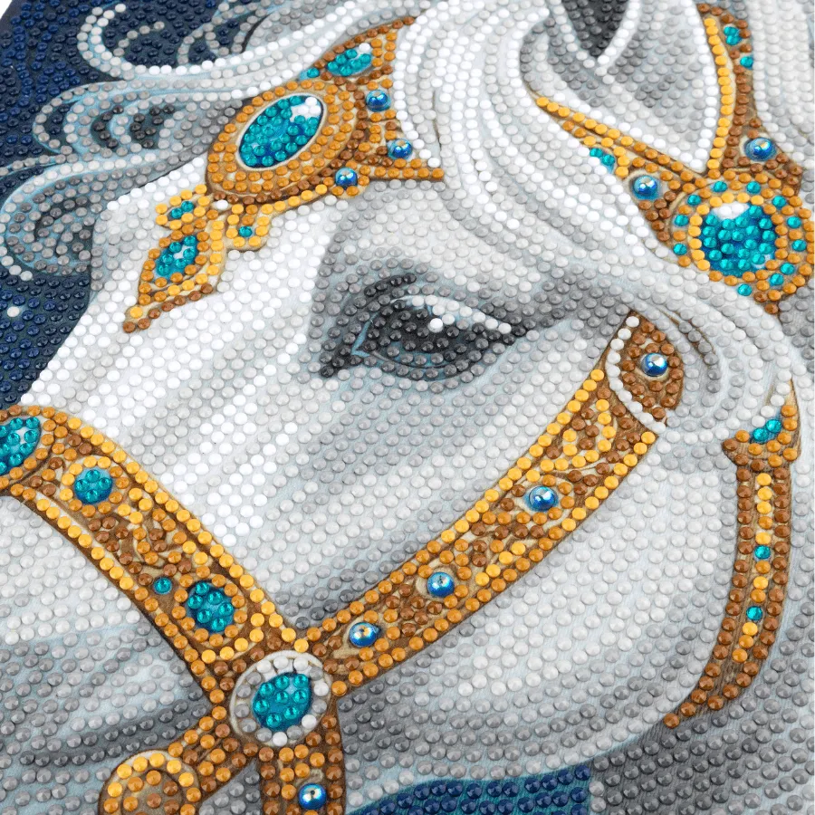 Craft Buddy Crystal Art White Horse diamond painting 40x50cm volledig