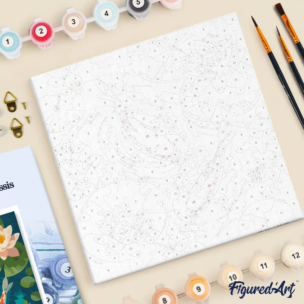 Figured'Art Koivijver schilderen op nummer mini met frame 20x20cm