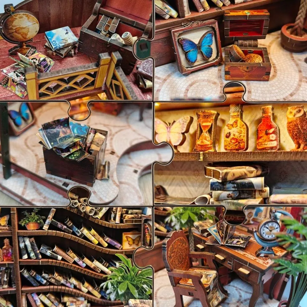 Figured'Art Kronkelsteegje Bibliotheek miniatuurhuisje LED 260-delig
