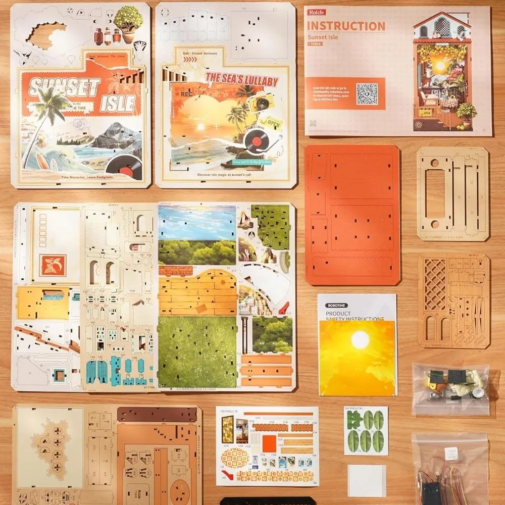 Figured'Art Zonsondergangseiland book nook 15x23,9x26,7cm 284 stuks