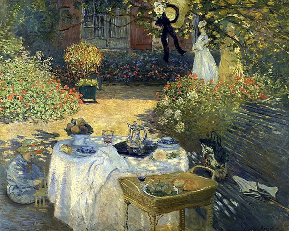 Figured'Art Het ontbijt in de tuin Monet diamond painting 40x50cm