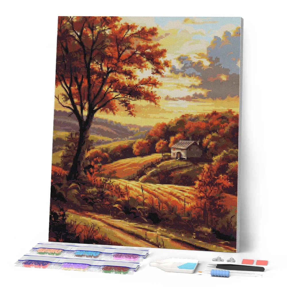 Figured'Art Herfstlandschap Diamond Painting Full Drill herfst