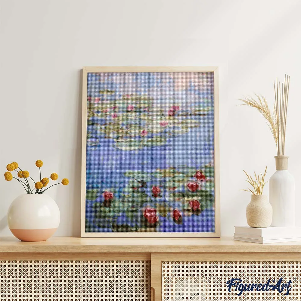 Figured'Art Rode waterlelies Monet diamond painting 40x50 cm full drill