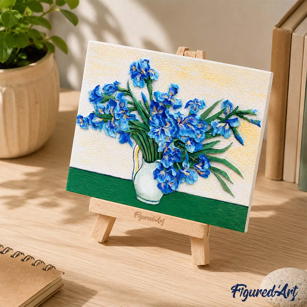 Figured'Art Iris Van Gogh 3D schilderij 13,5x10,5 hars